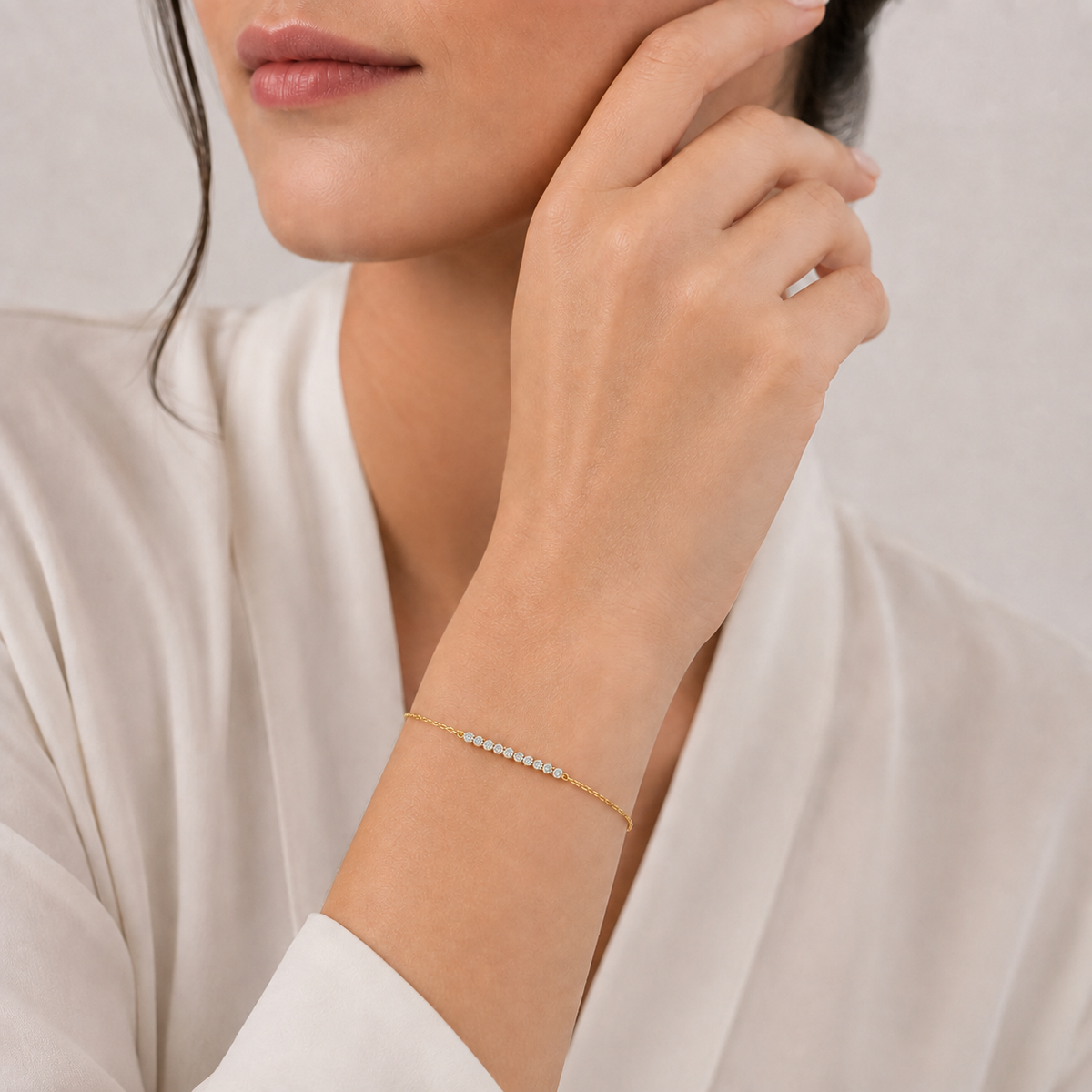 Lab Grown Diamond Round-Cut Chain Bracelet 0.30 Ct. (EF-VS)