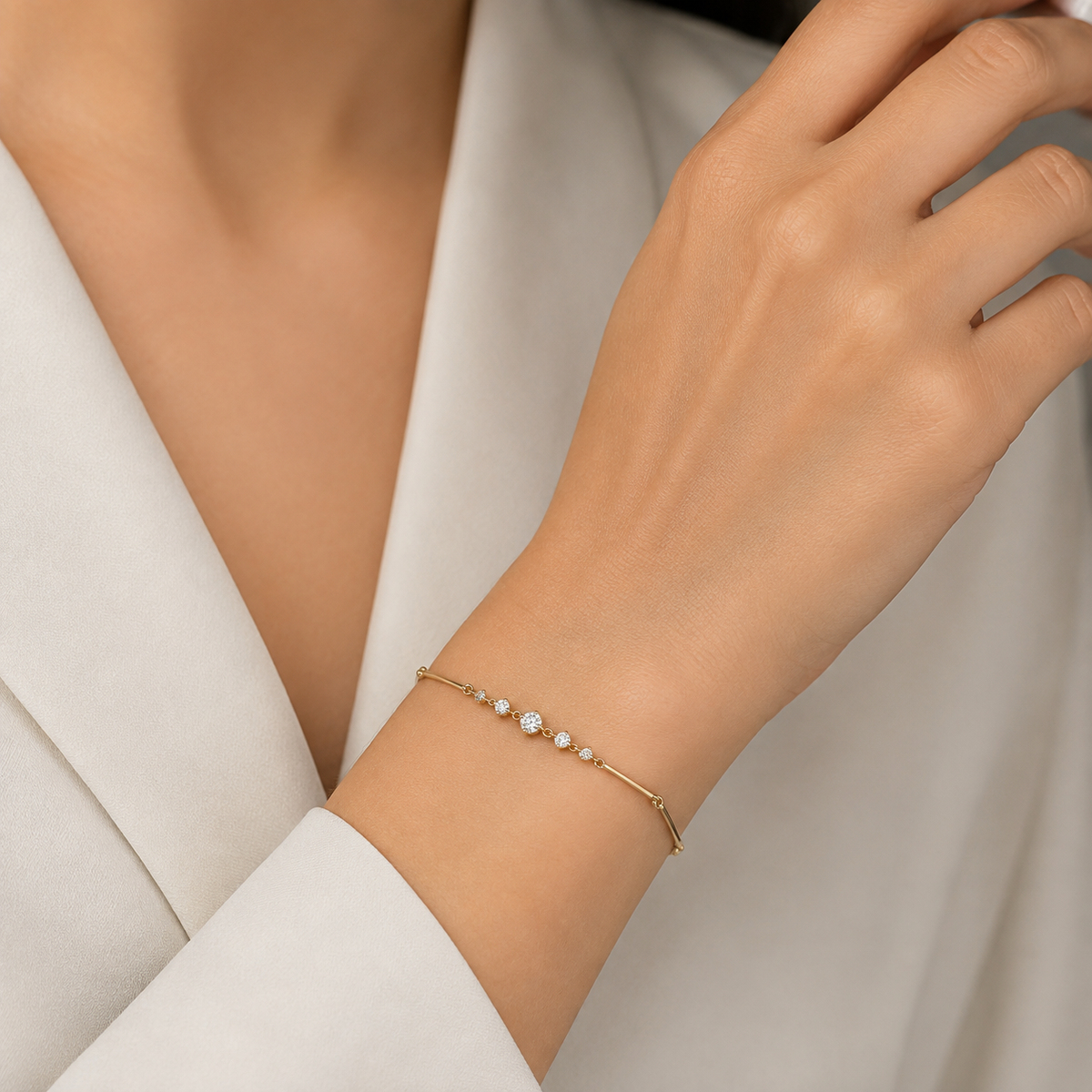 Lab-Grown Diamond Chain Bracelet Round-Cut 0.33 Ct. (EF-VS)