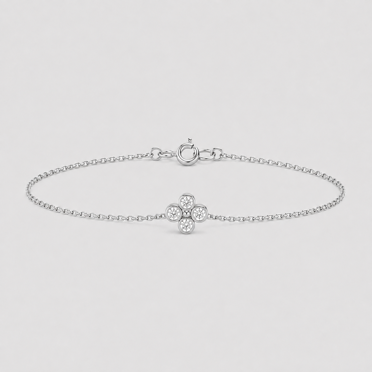 Lab Grown Diamond Chain Bracelet Round Cut 0.12 Ct. (EF-VS)