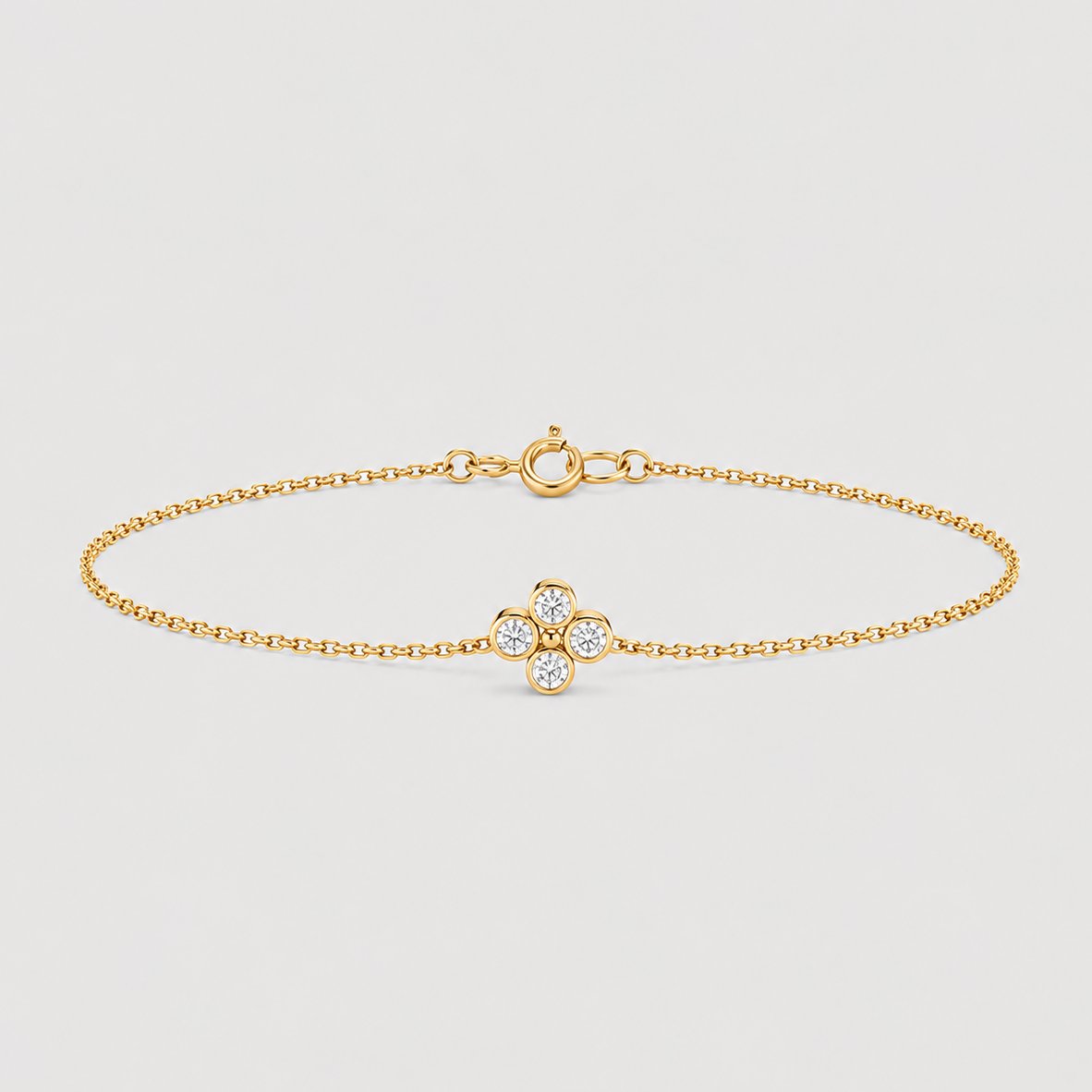 Lab Grown Diamond Chain Bracelet Round Cut 0.12 Ct. (EF-VS)