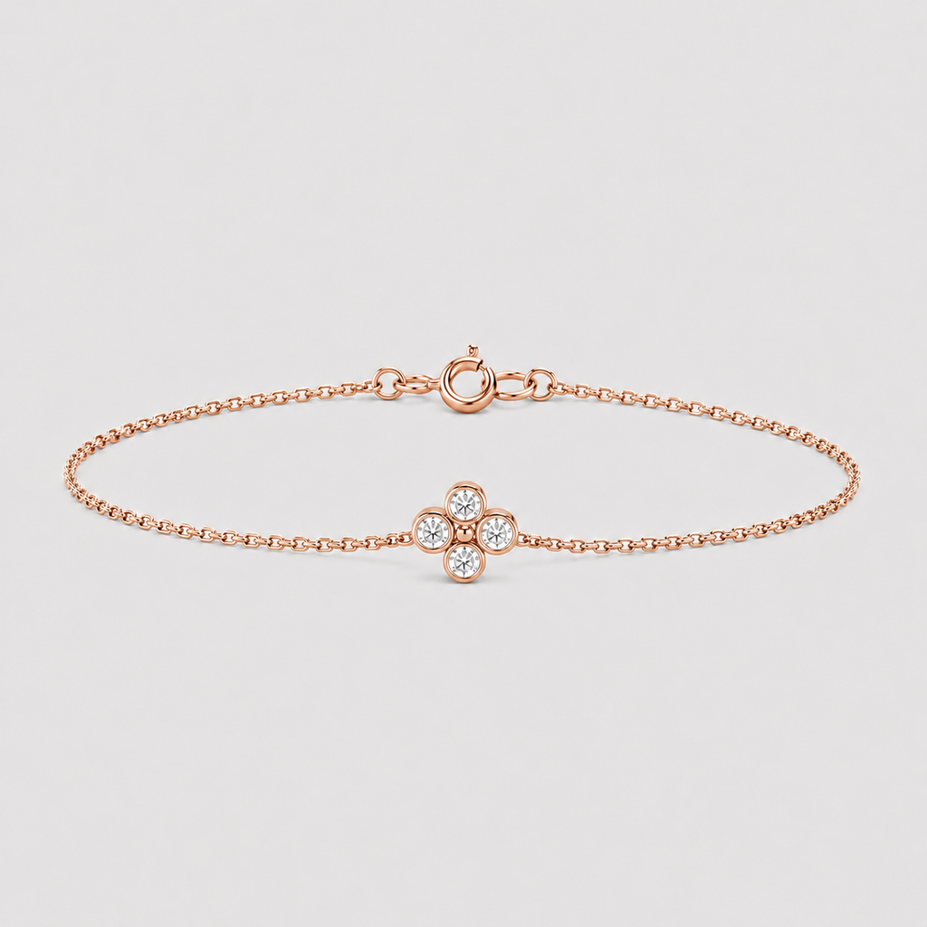 Lab Grown Diamond Chain Bracelet Round Cut 0.12 Ct. (EF-VS)