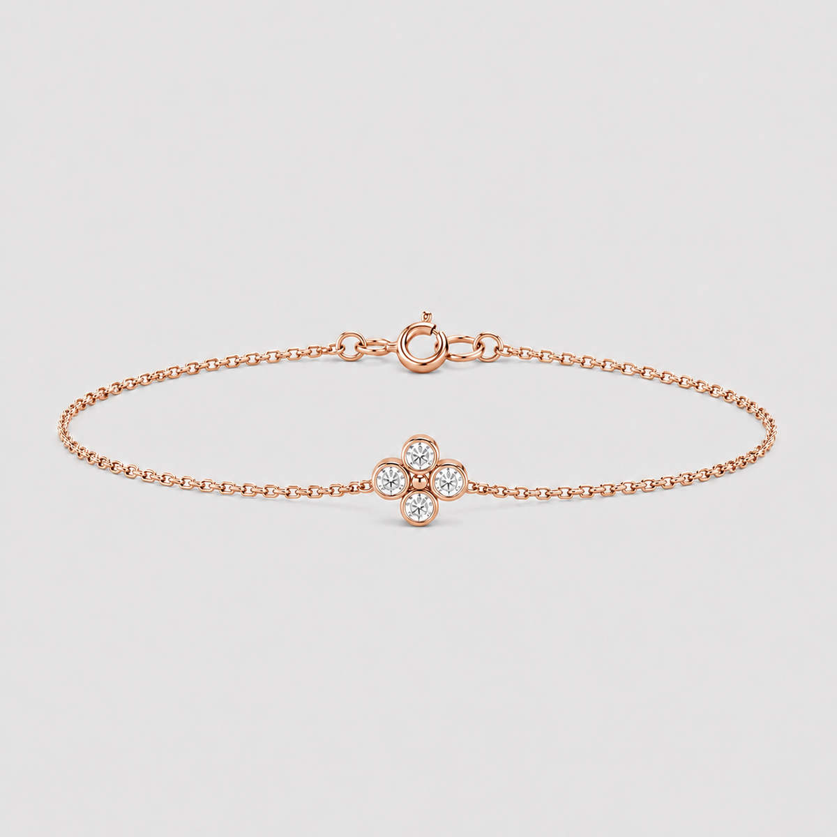 Lab Grown Diamond Chain Bracelet Round Cut 0.12 Ct. (EF-VS)