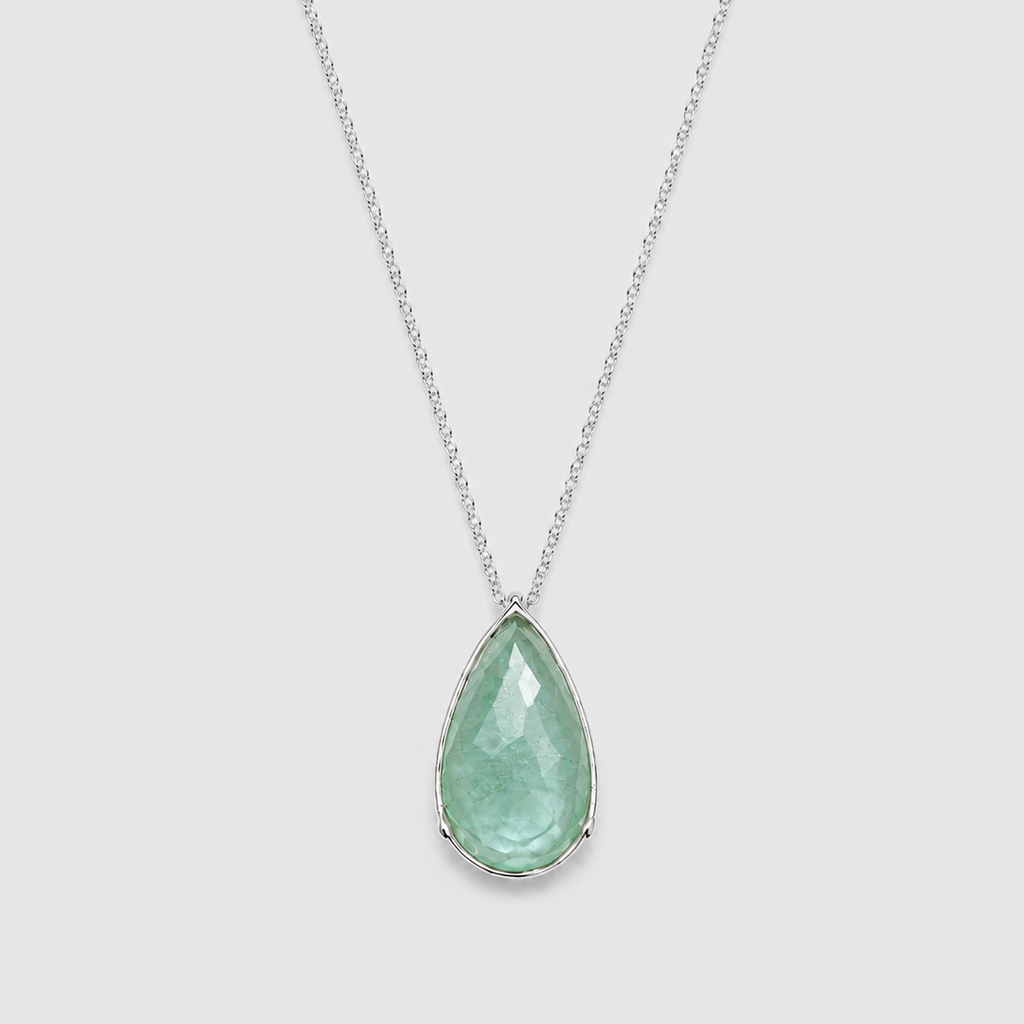 5 Ct. Pear-Cut Emerald Gemstone Pendant Necklace