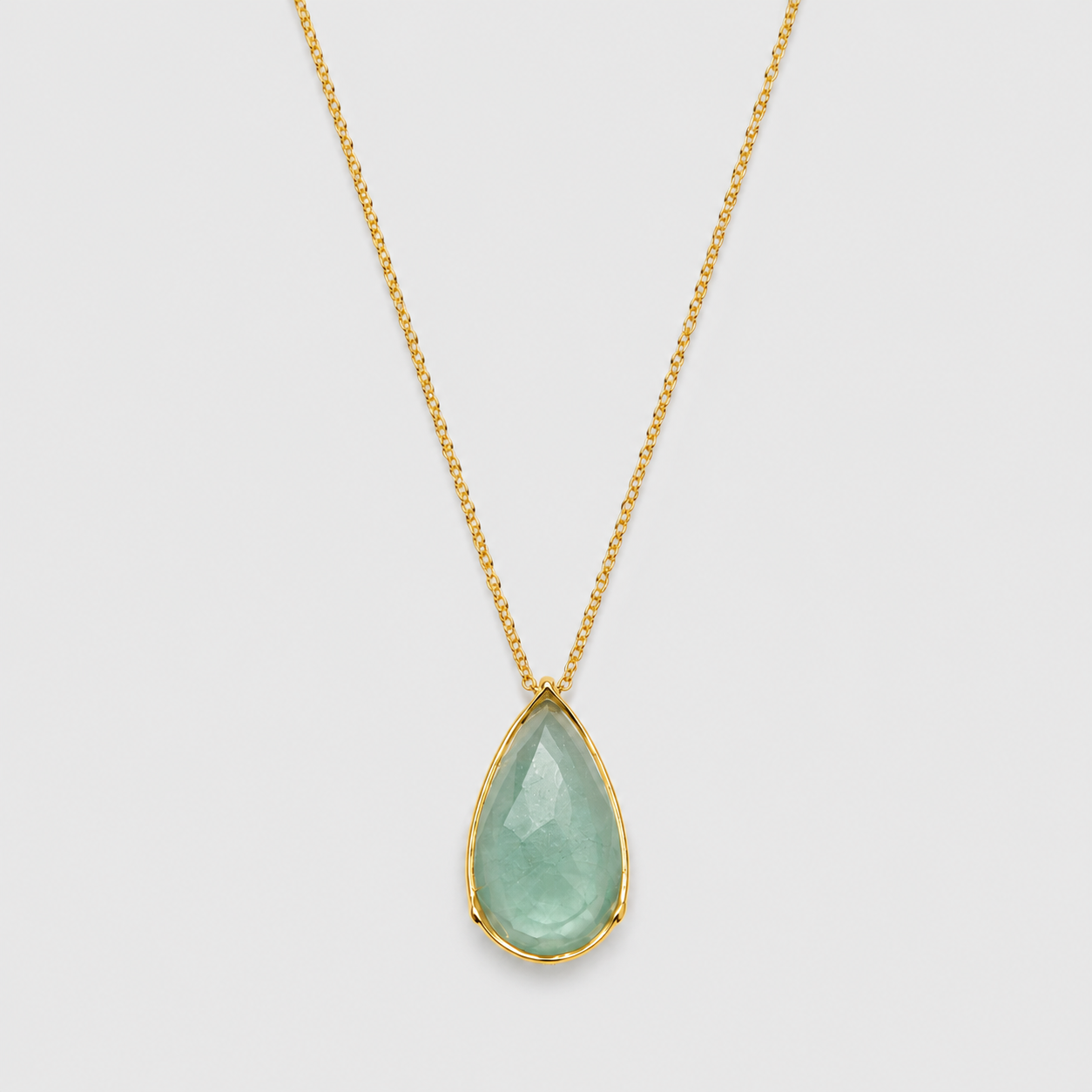 5 Ct. Pear-Cut Emerald Gemstone Pendant Necklace