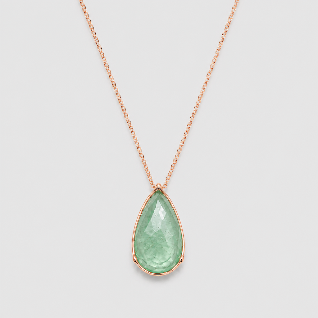5 Ct. Pear-Cut Emerald Gemstone Pendant Necklace