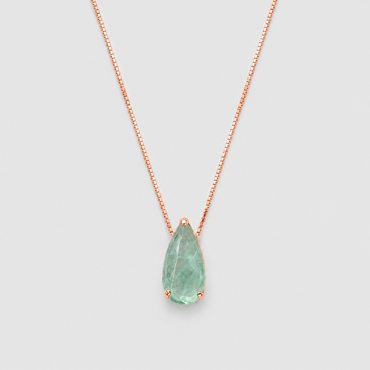 2 Ct. Pear-Cut Emerald Gemstone Pendant Necklace