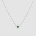 0.5 Ct. Round-Cut Emerald Gemstone Pendant Necklace