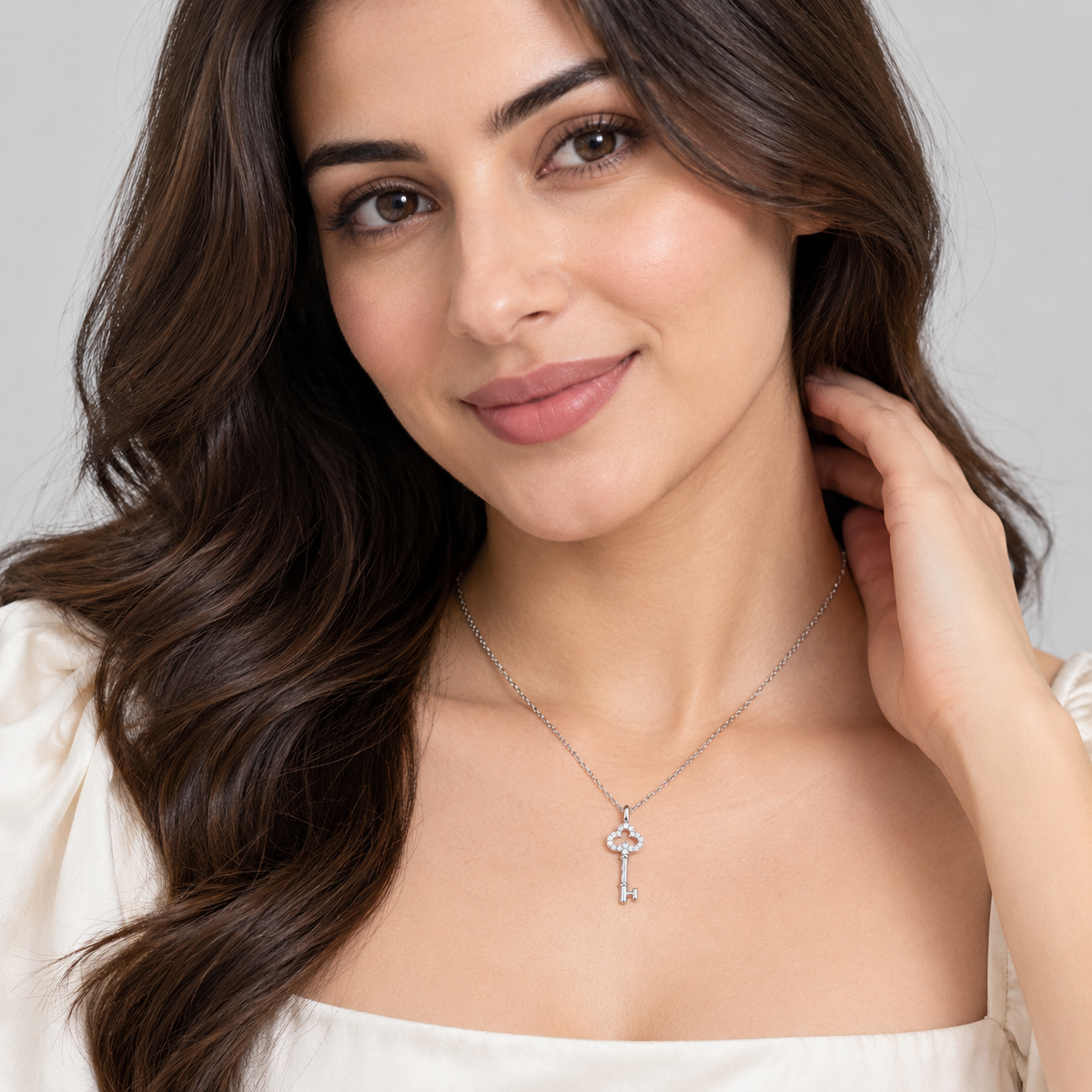 Lab Grown Diamond Chain Necklace 0.14 Ct. Round Cut (EF/VVS-VS)