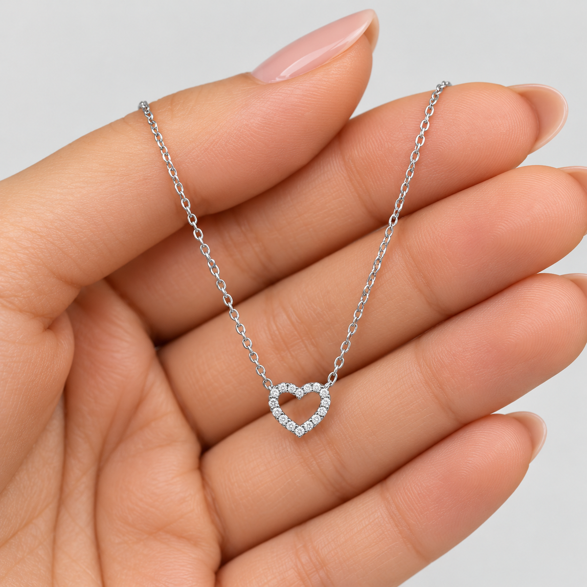 Lab Grown Diamond Round Cut 0.12 Ct. Chain Necklace (EF/VVS-VS)