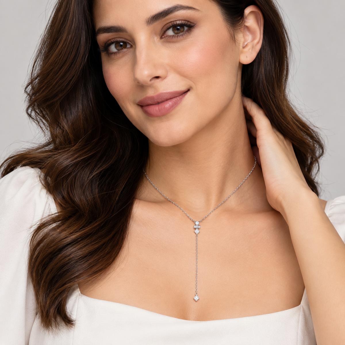 Lab Grown Diamond Multi Cut Chain Necklace 0.40 Ct. (EF/VVS-VS)