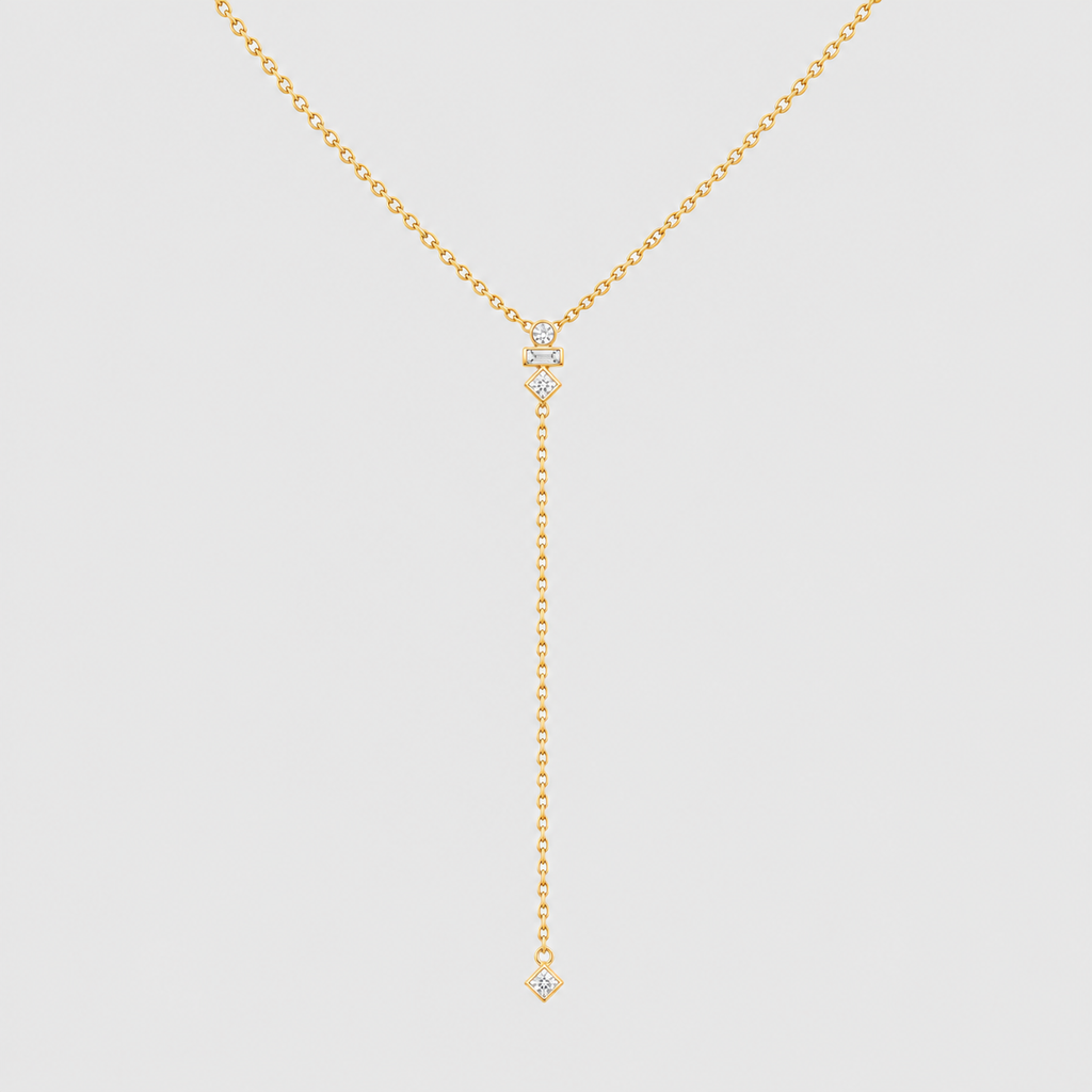 Lab Grown Diamond Multi Cut Chain Necklace 0.40 Ct. (EF/VVS-VS)