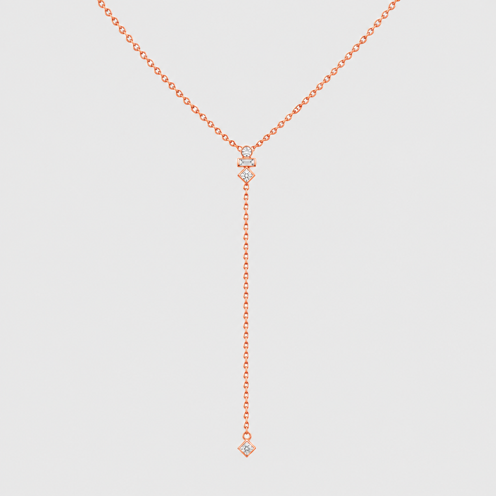 Lab Grown Diamond Multi Cut Chain Necklace 0.40 Ct. (EF/VVS-VS)