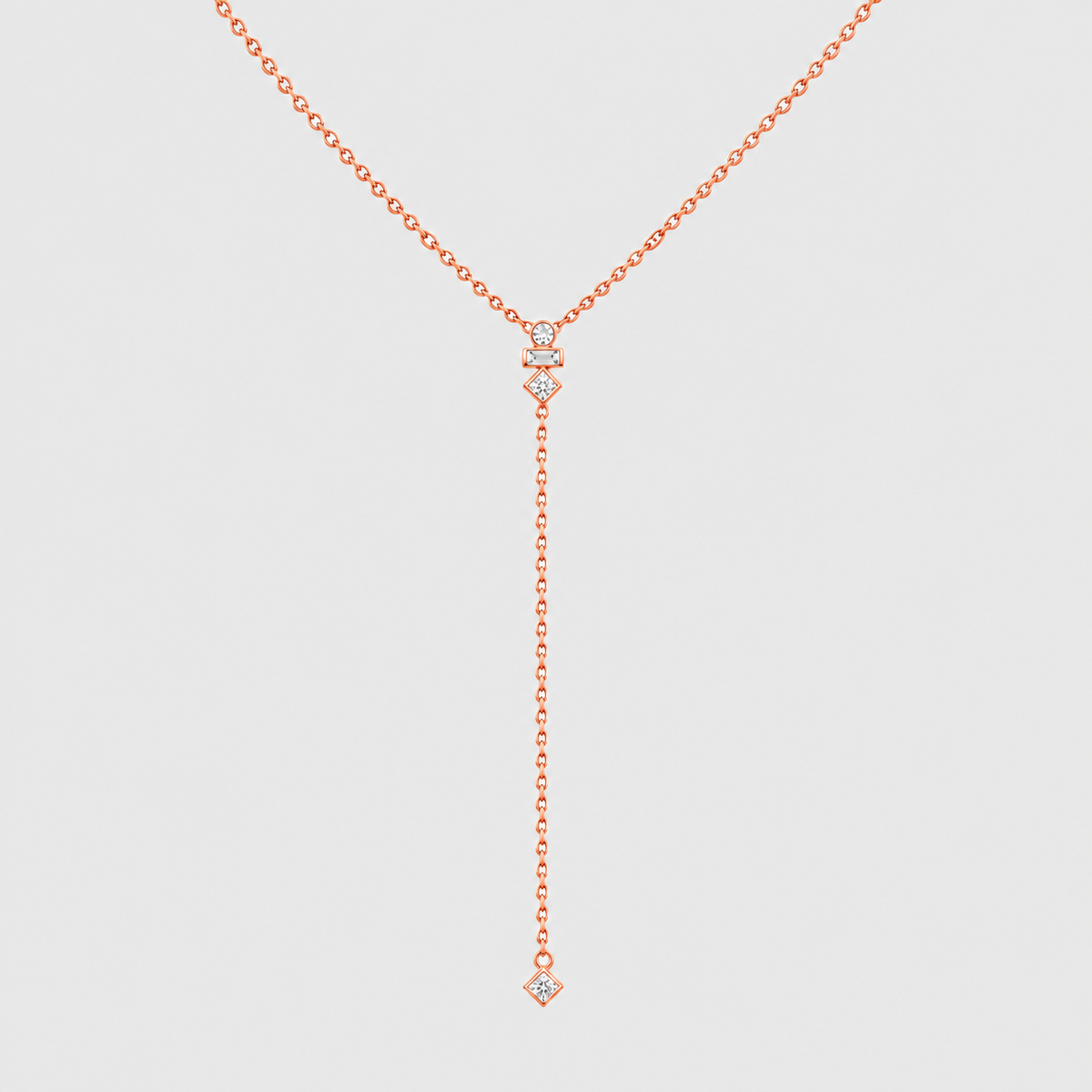 Lab Grown Diamond Multi Cut Chain Necklace 0.40 Ct. (EF/VVS-VS)
