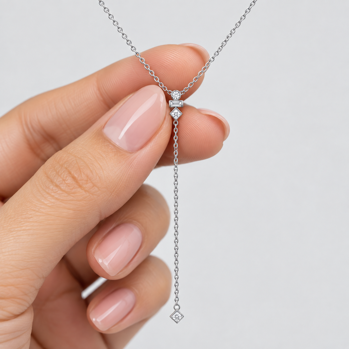 Lab Grown Diamond Multi Cut Chain Necklace 0.40 Ct. (EF/VVS-VS)