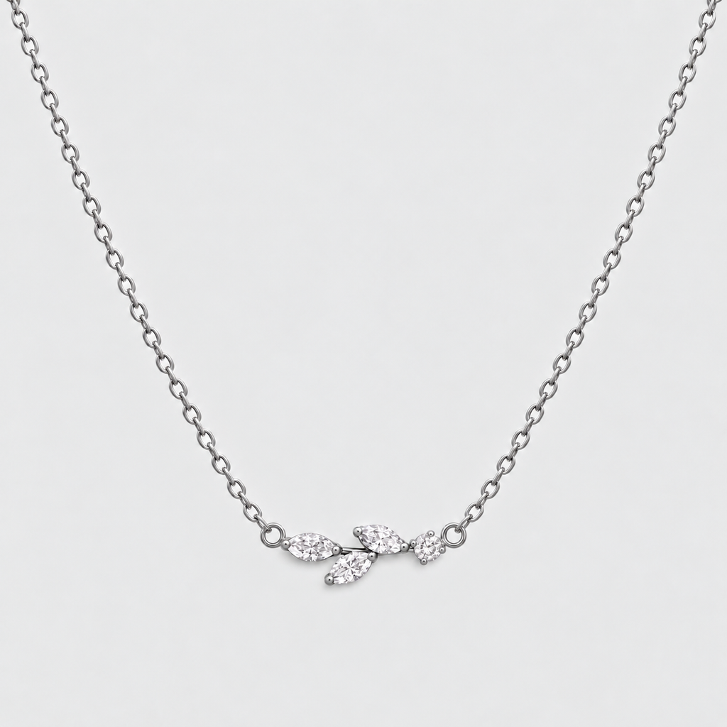 Lab Grown Diamond Marquise & Round Chain Necklace 0.20 Ct. (EF/VVS-VS)