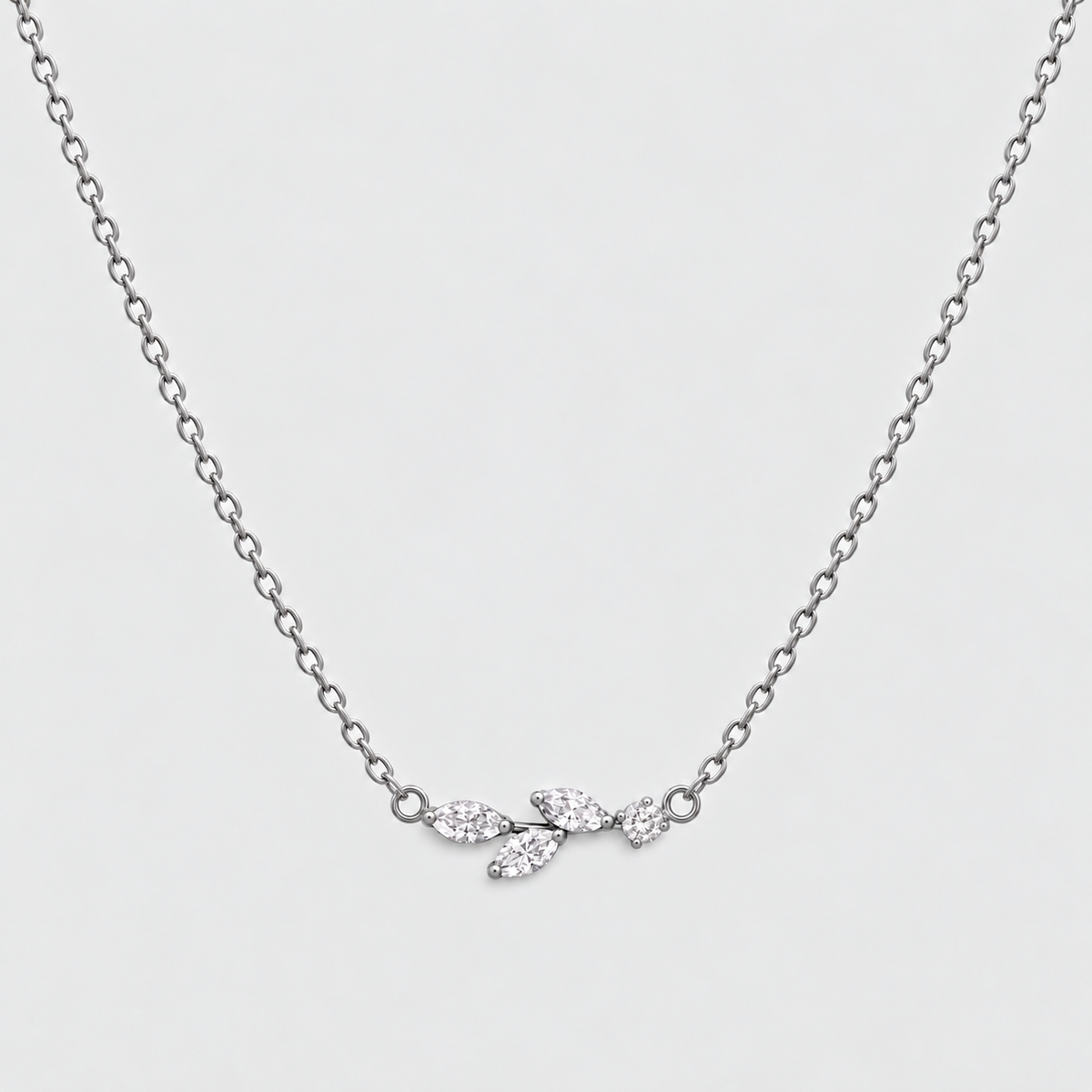 Lab Grown Diamond Marquise & Round Chain Necklace 0.20 Ct. (EF/VVS-VS)