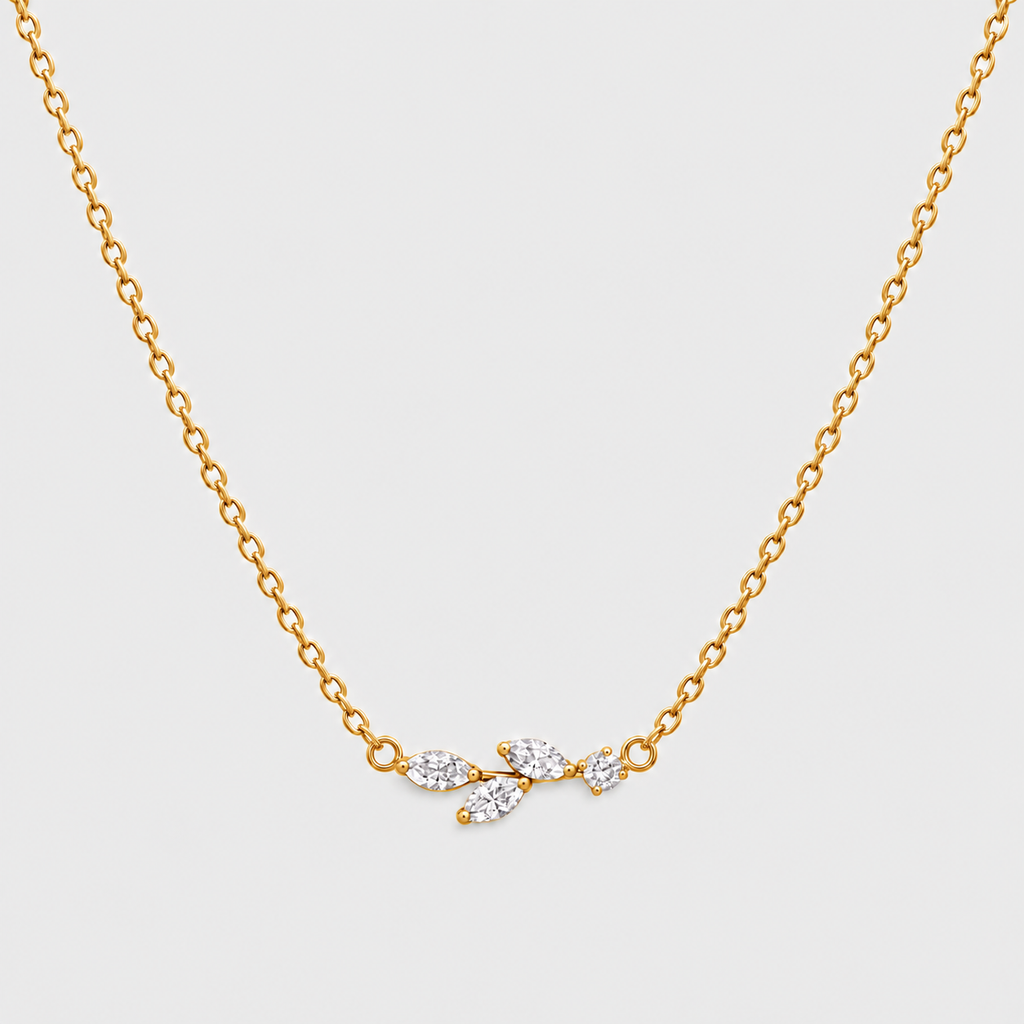 Lab Grown Diamond Marquise & Round Chain Necklace 0.20 Ct. (EF/VVS-VS)