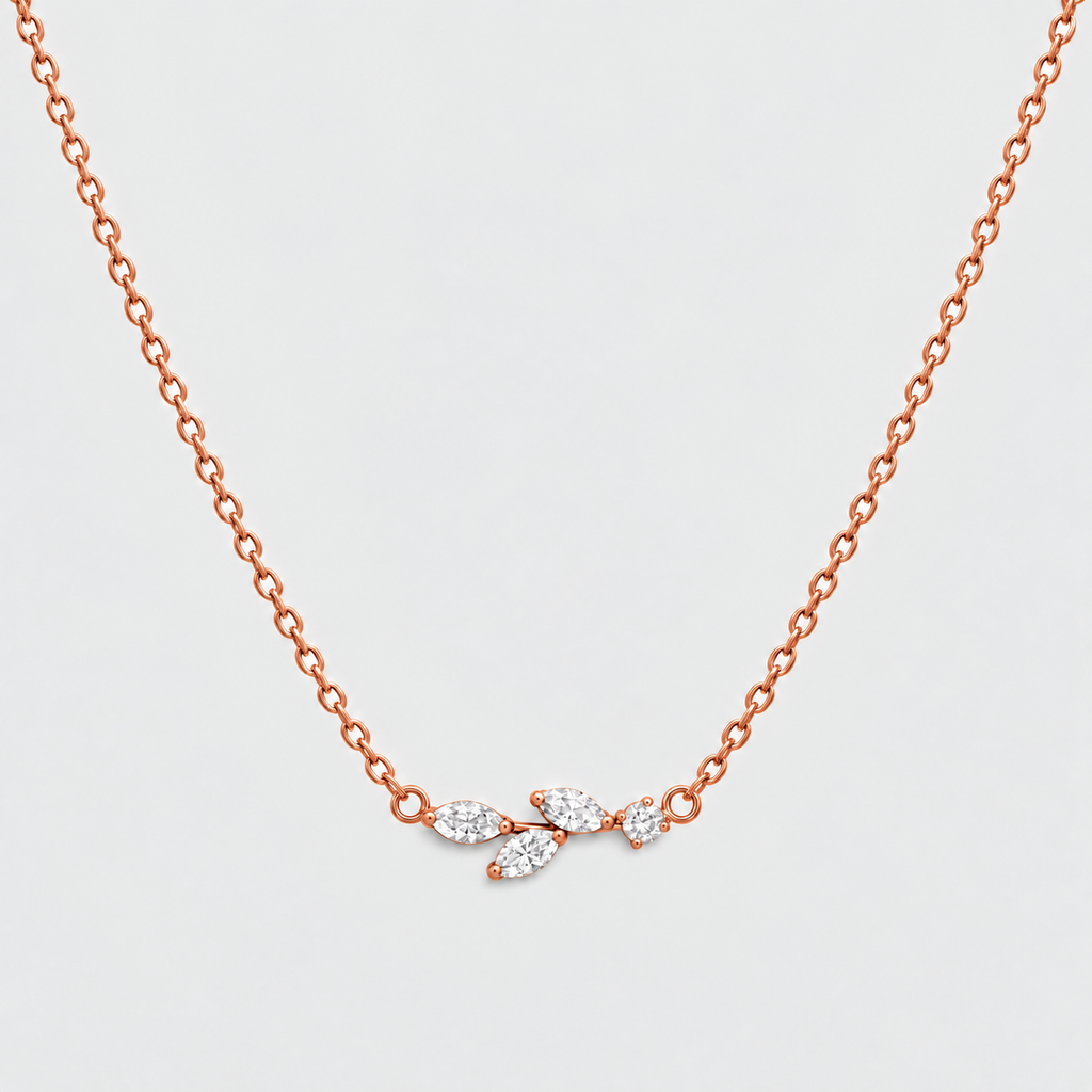 Lab Grown Diamond Marquise & Round Chain Necklace 0.20 Ct. (EF/VVS-VS)