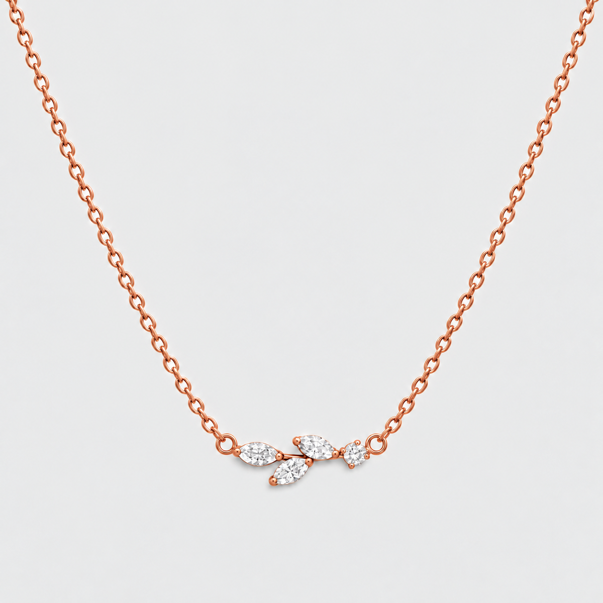 Lab Grown Diamond Marquise & Round Chain Necklace 0.20 Ct. (EF/VVS-VS)