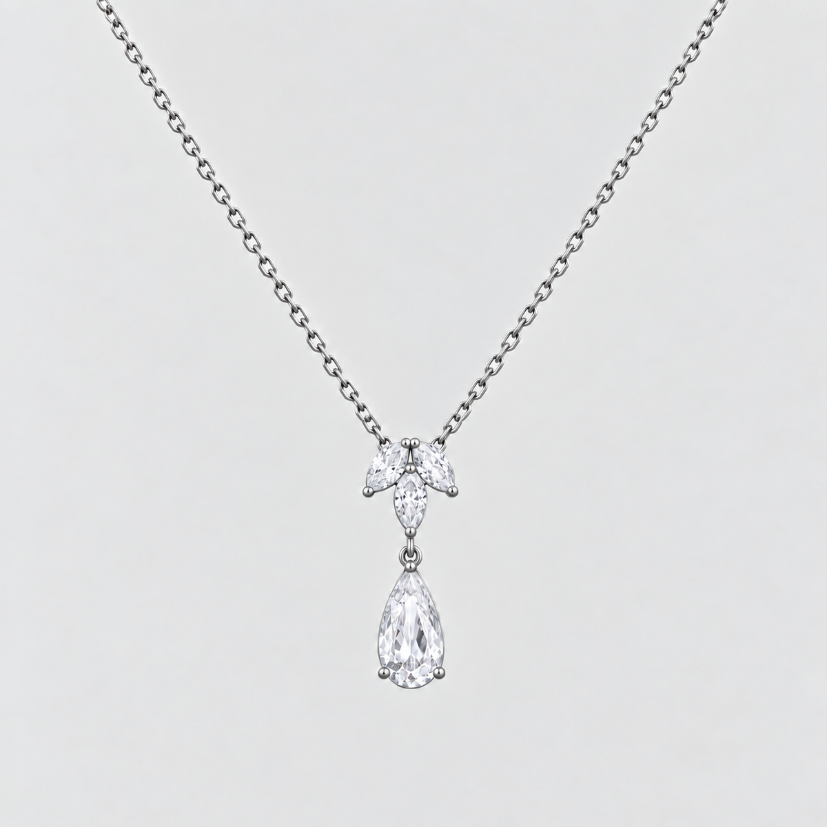 1 Ct. Lab Grown Diamond Marquise & Pear Chain Necklace (EF/VVS-VS)