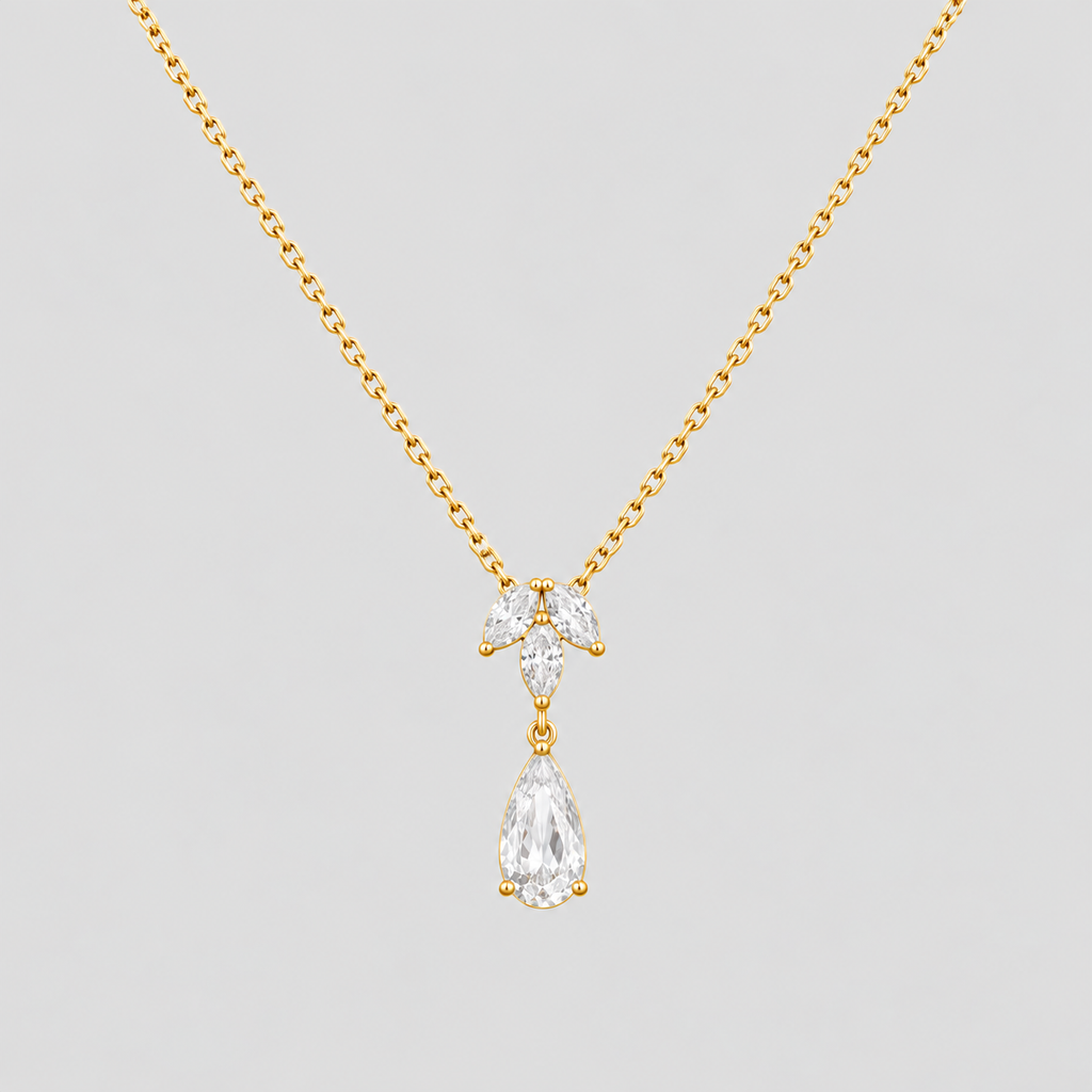 1 Ct. Lab Grown Diamond Marquise & Pear Chain Necklace (EF/VVS-VS)