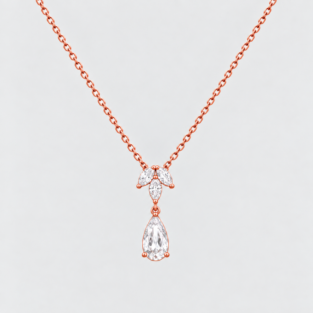 1 Ct. Lab Grown Diamond Marquise & Pear Chain Necklace (EF/VVS-VS)