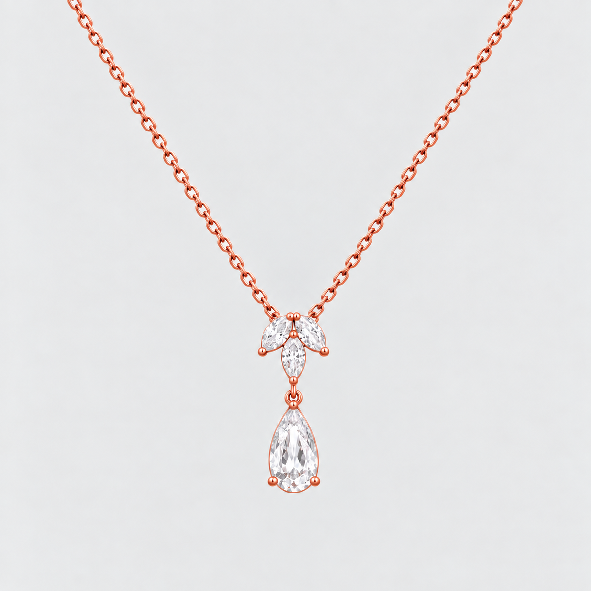 1 Ct. Lab Grown Diamond Marquise & Pear Chain Necklace (EF/VVS-VS)