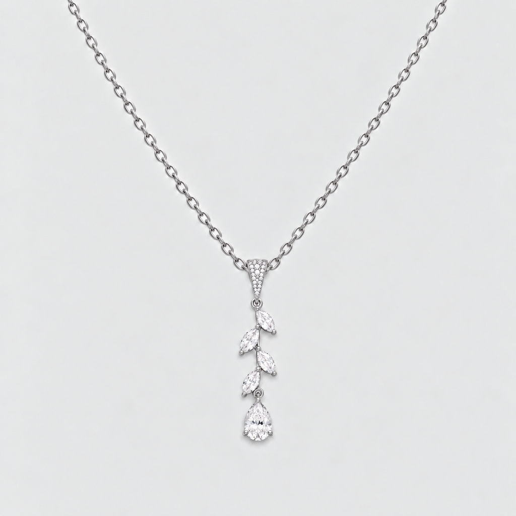 Lab Grown Diamond Chain Necklace Marquise & Pear 0.40 Ct. (EF/VVS-VS)