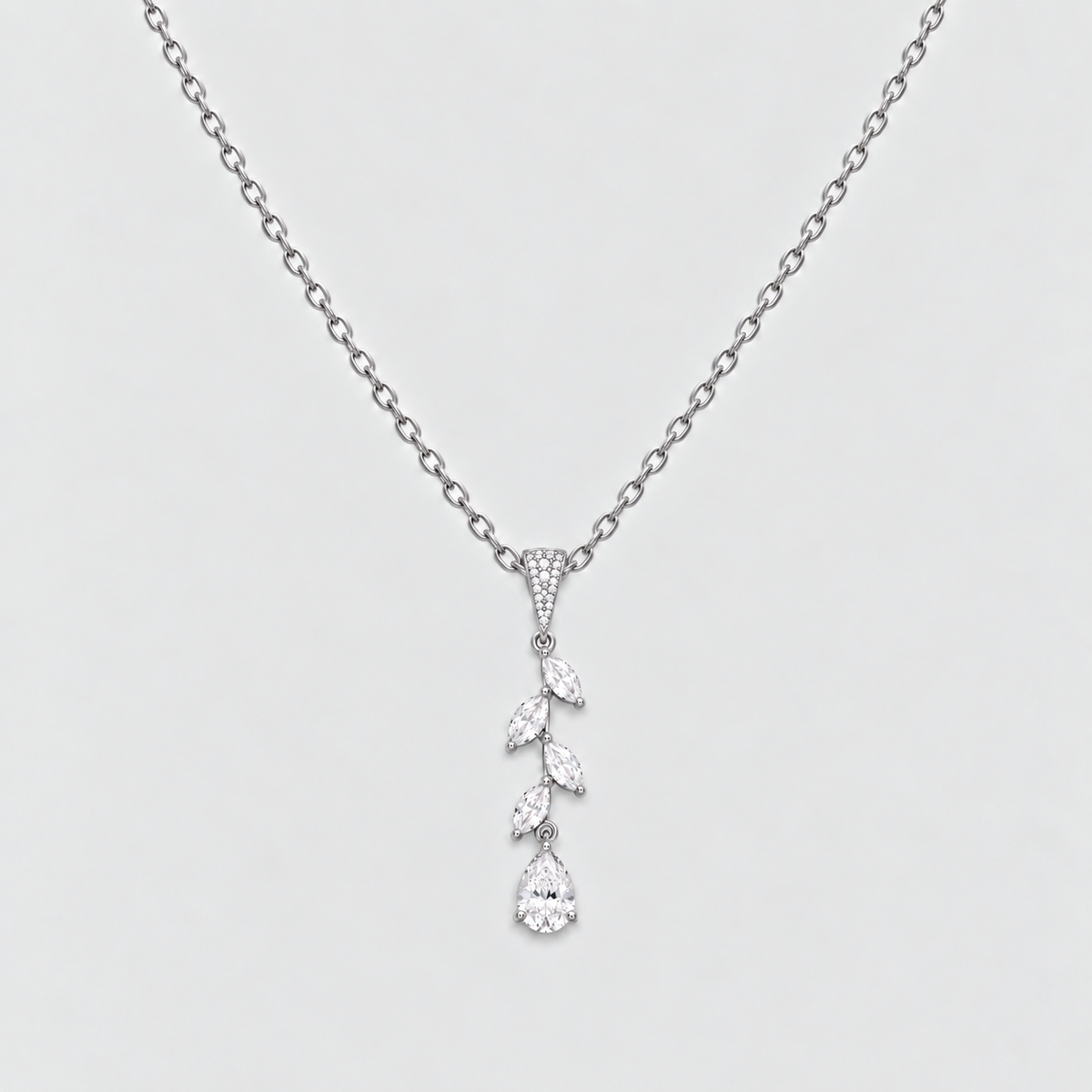 Lab Grown Diamond Chain Necklace Marquise & Pear 0.40 Ct. (EF/VVS-VS)