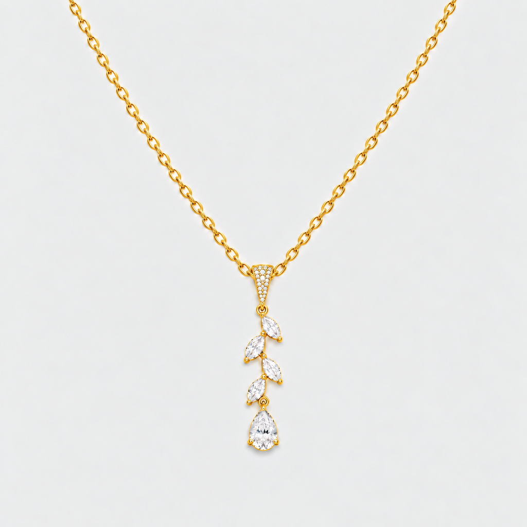 Lab Grown Diamond Chain Necklace Marquise & Pear 0.40 Ct. (EF/VVS-VS)