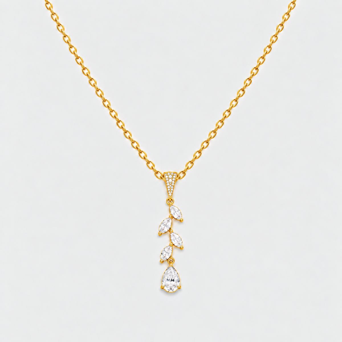 Lab Grown Diamond Chain Necklace Marquise & Pear 0.40 Ct. (EF/VVS-VS)