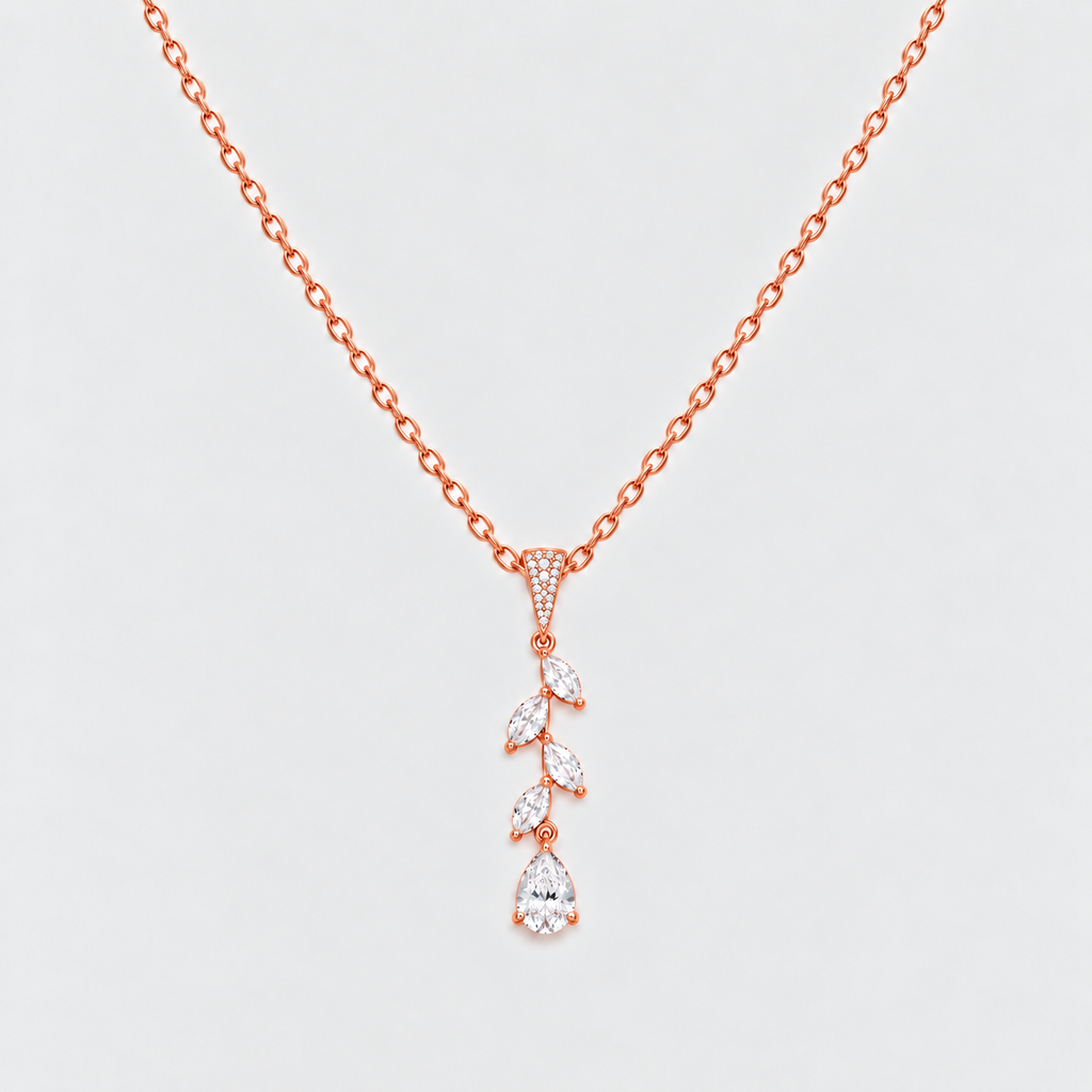 Lab Grown Diamond Chain Necklace Marquise & Pear 0.40 Ct. (EF/VVS-VS)