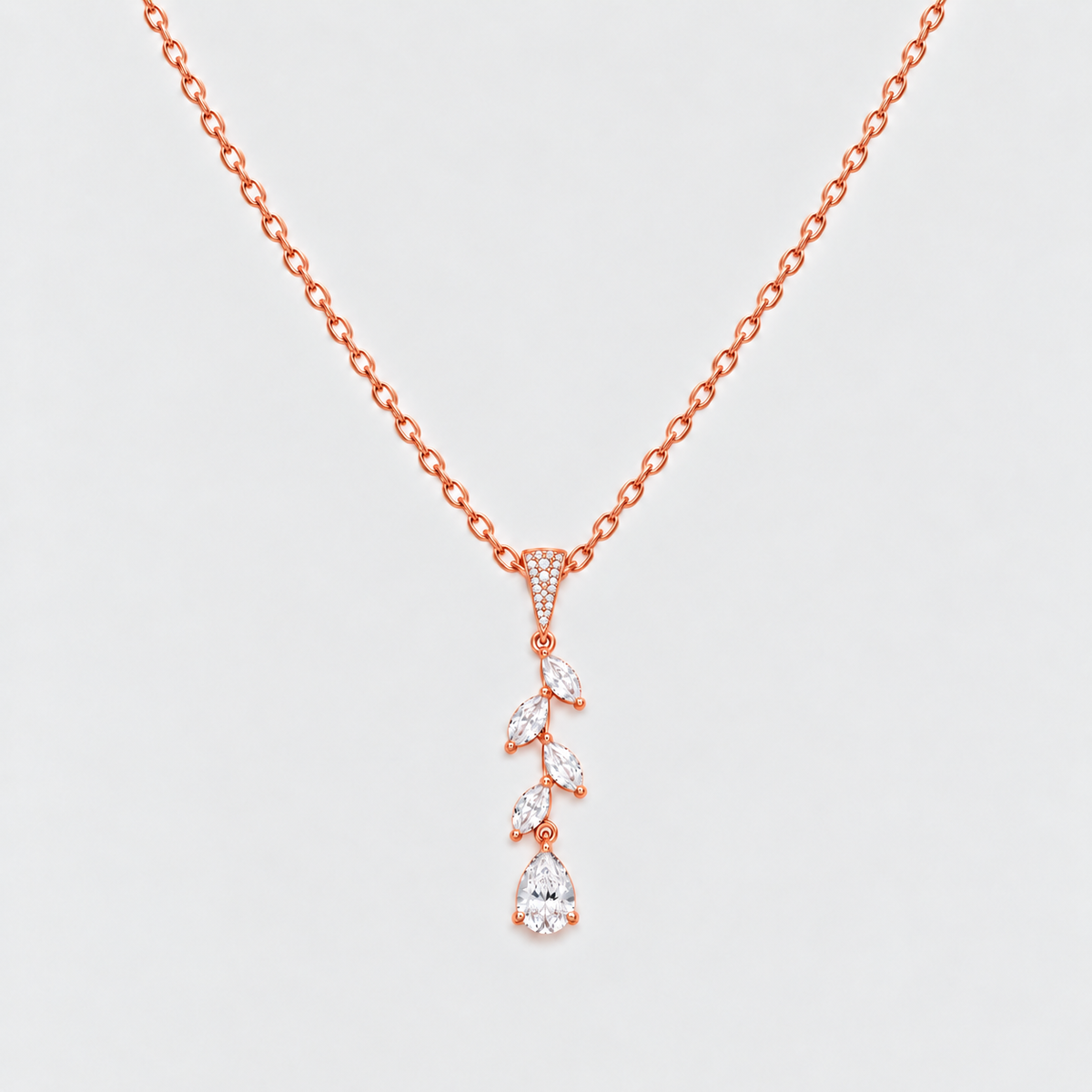 Lab Grown Diamond Chain Necklace Marquise & Pear 0.40 Ct. (EF/VVS-VS)