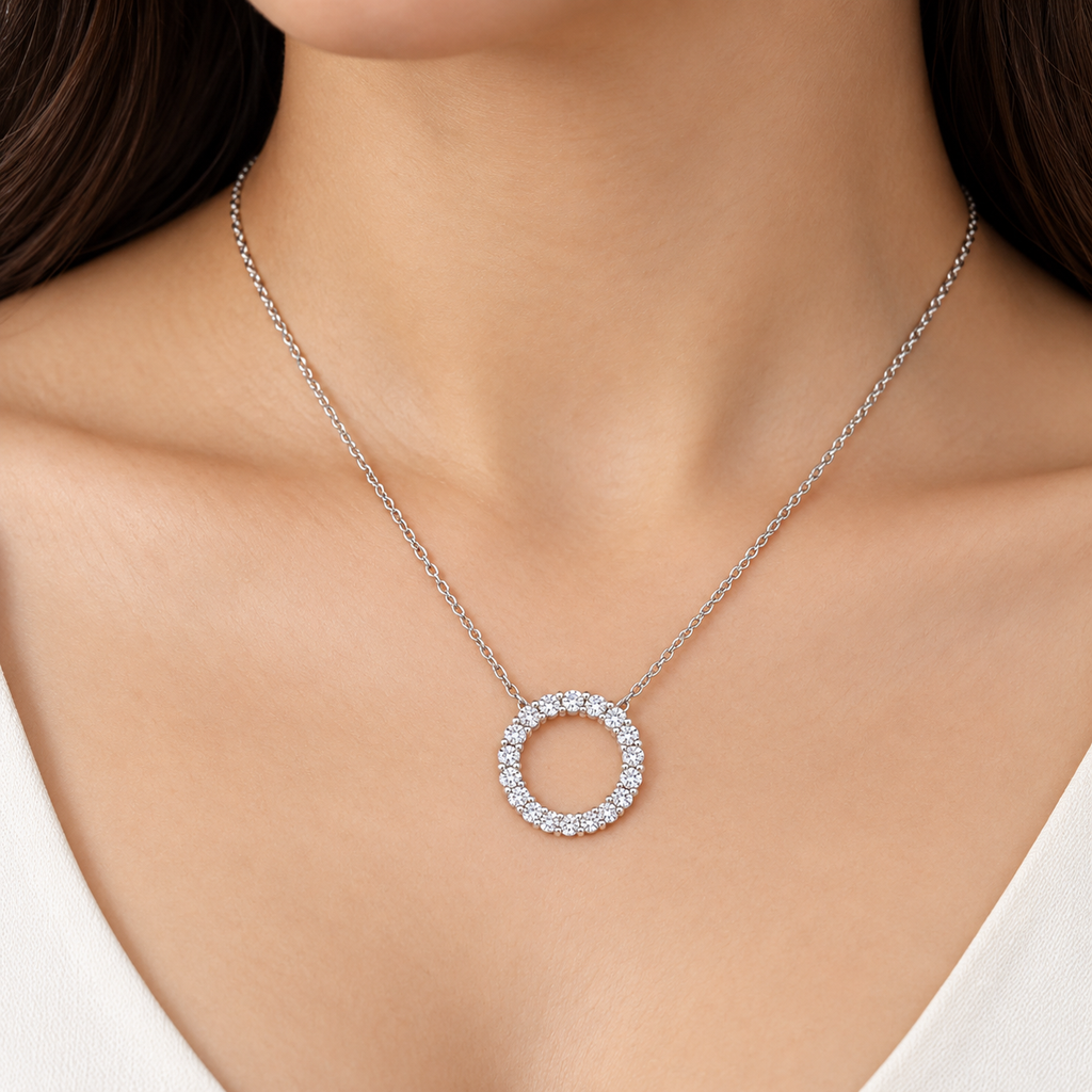 1.30 Ct. Lab Grown Diamond Round Cut Chain Necklace (EF/VVS-VS)