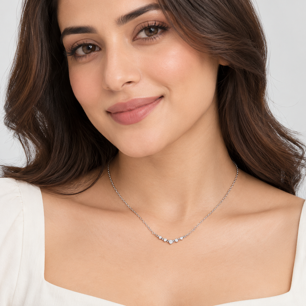 Lab Grown Diamond 0.18 Ct. Cluster Pendant Necklace (EF/VVS-VS)