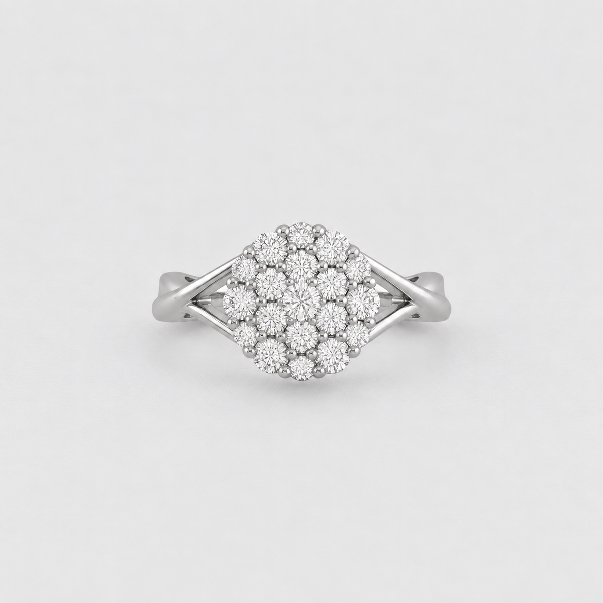 Lab Grown Round Cut Diamond Cluster Ring 0.30 Ct. (EF/VVS-VS)