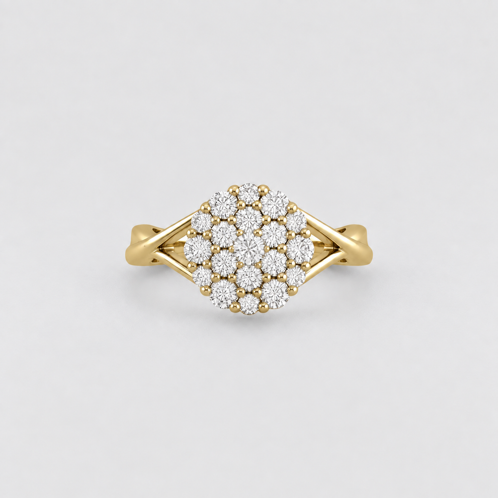 Lab Grown Round Cut Diamond Cluster Ring 0.30 Ct. (EF/VVS-VS)