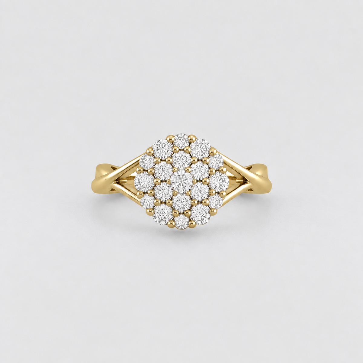 Lab Grown Round Cut Diamond Cluster Ring 0.30 Ct. (EF/VVS-VS)