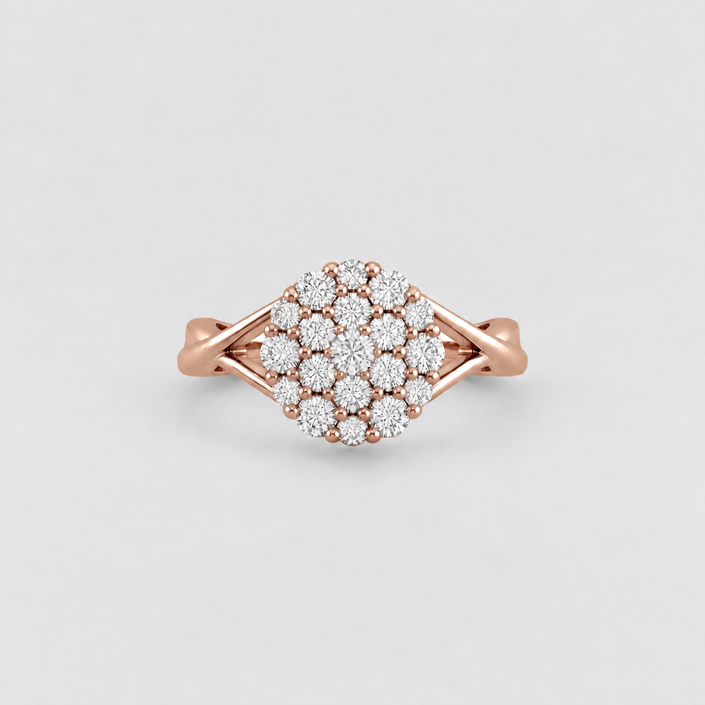 Lab Grown Round Cut Diamond Cluster Ring 0.30 Ct. (EF/VVS-VS)