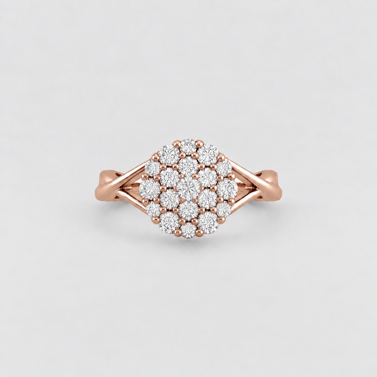 Lab Grown Round Cut Diamond Cluster Ring 0.30 Ct. (EF/VVS-VS)