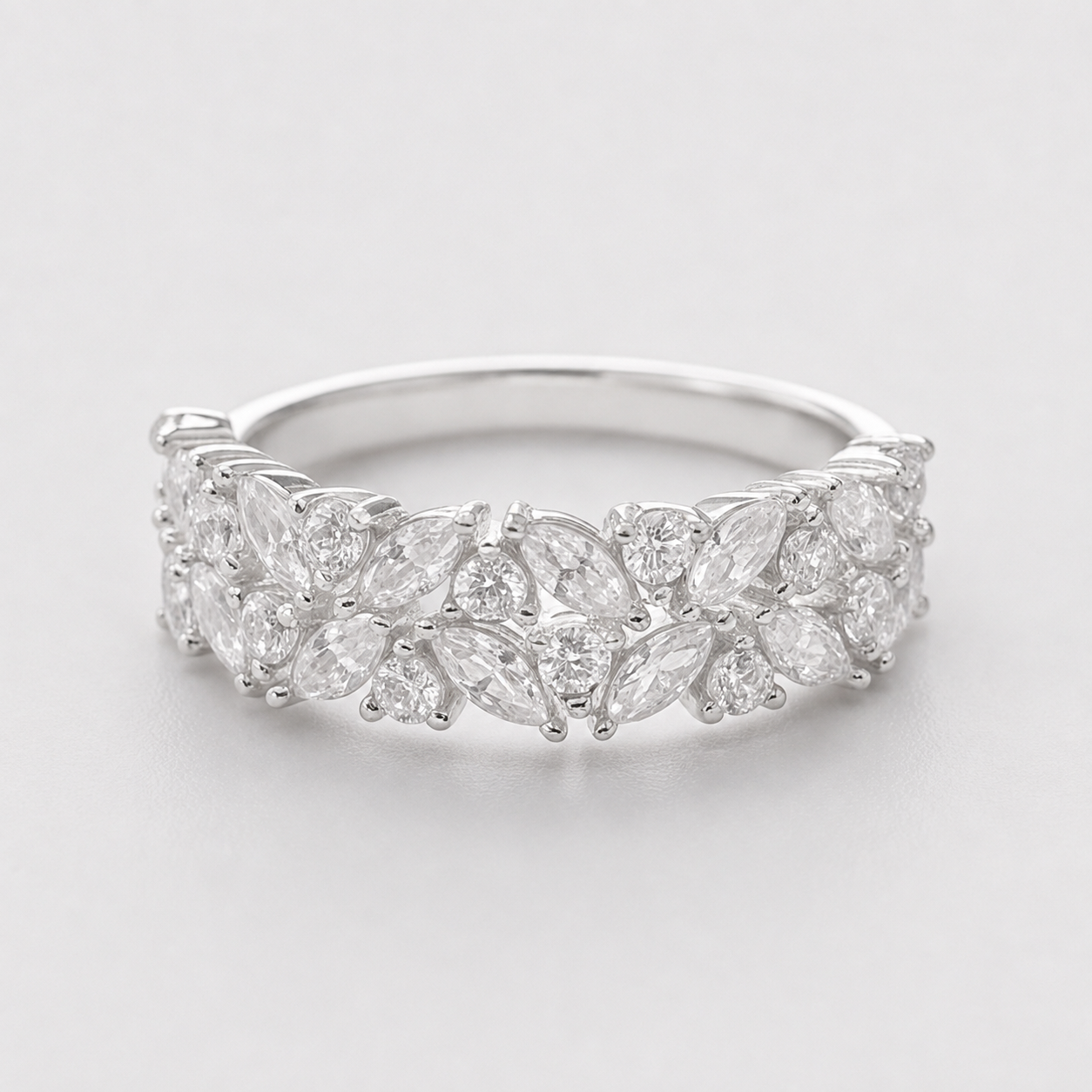 1.80 Ct. Lab Grown Diamond Multi Cut Cluster Ring (EF-VS)