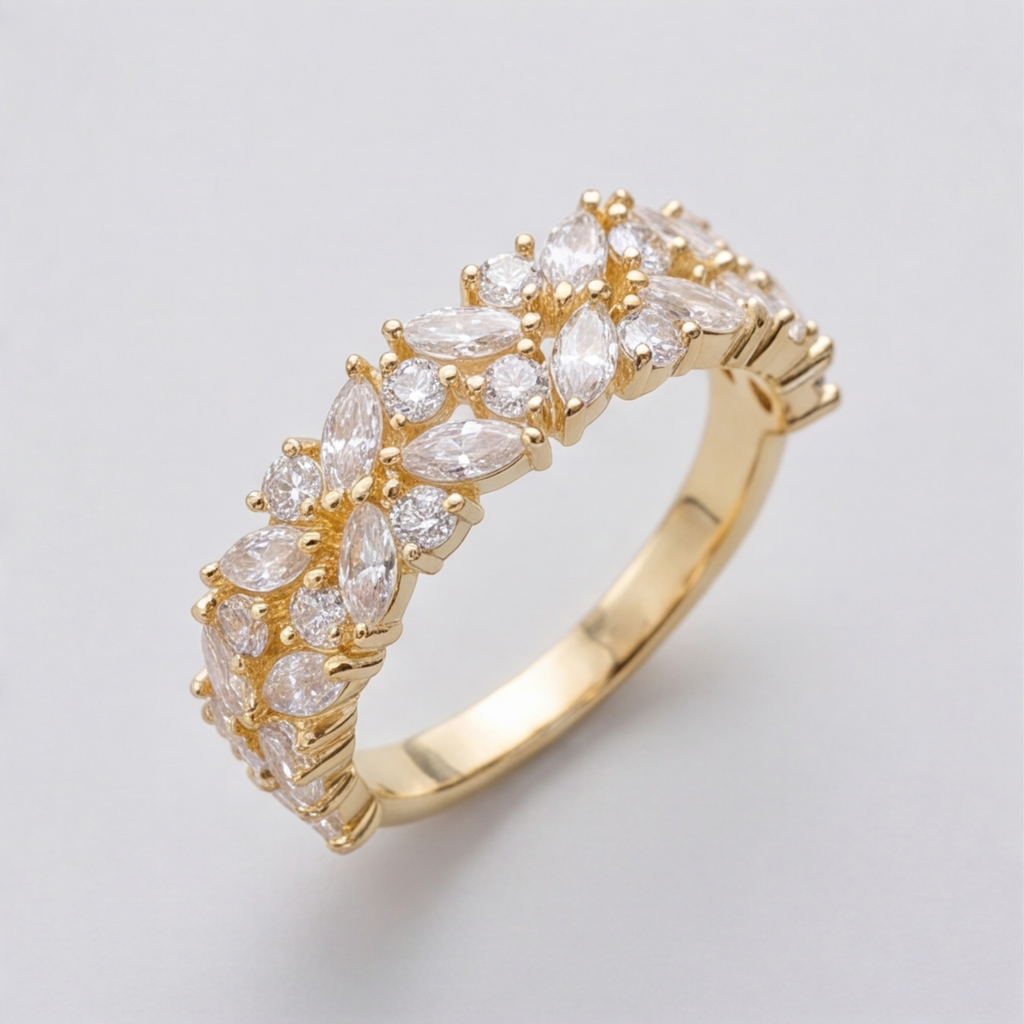 1.80 Ct. Lab Grown Diamond Multi Cut Cluster Ring (EF-VS)