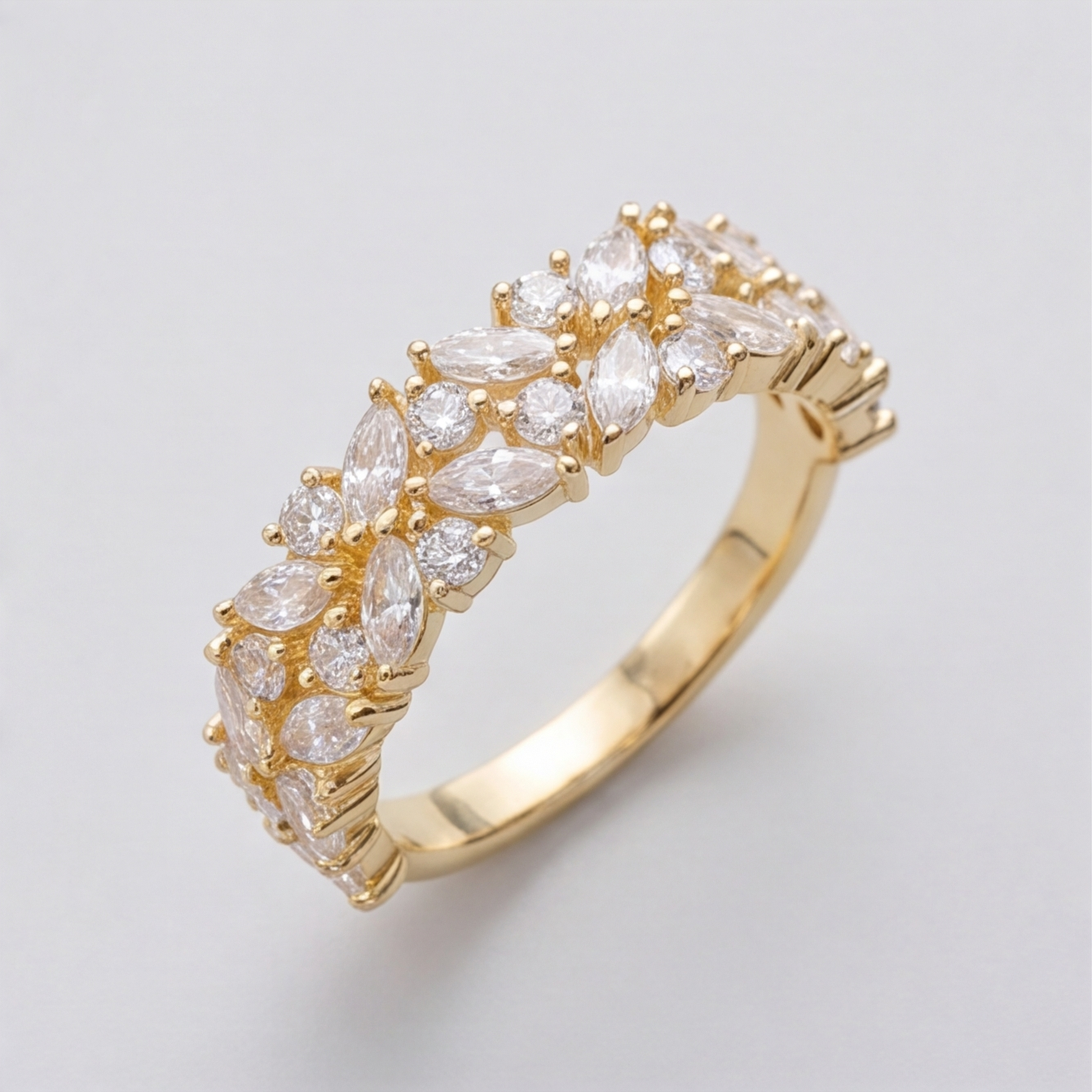 1.80 Ct. Lab Grown Diamond Multi Cut Cluster Ring (EF-VS)