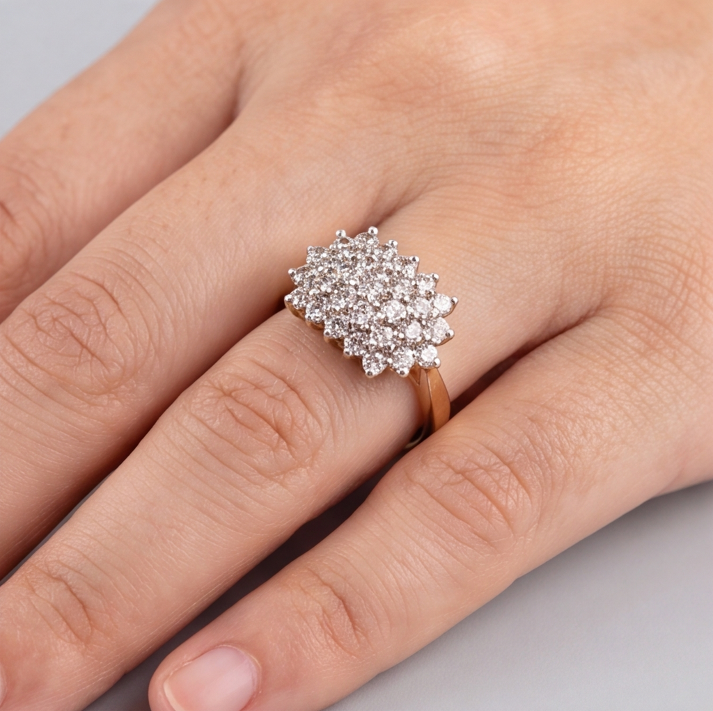 1.50 Ct. Designer Cluster Ring in Lab-Grown Diamond (VS-EF)