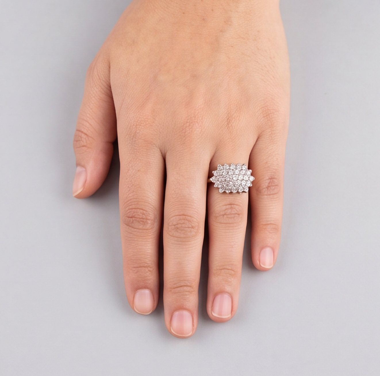 1.50 Ct. Designer Cluster Ring in Lab-Grown Diamond (VS-EF)