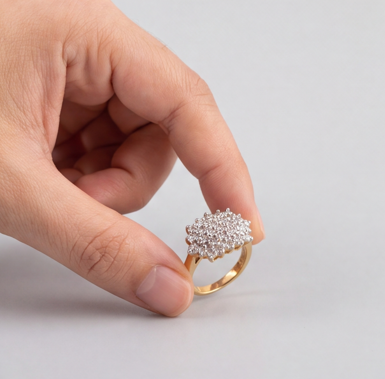 1.50 Ct. Designer Cluster Ring in Lab-Grown Diamond (VS-EF)