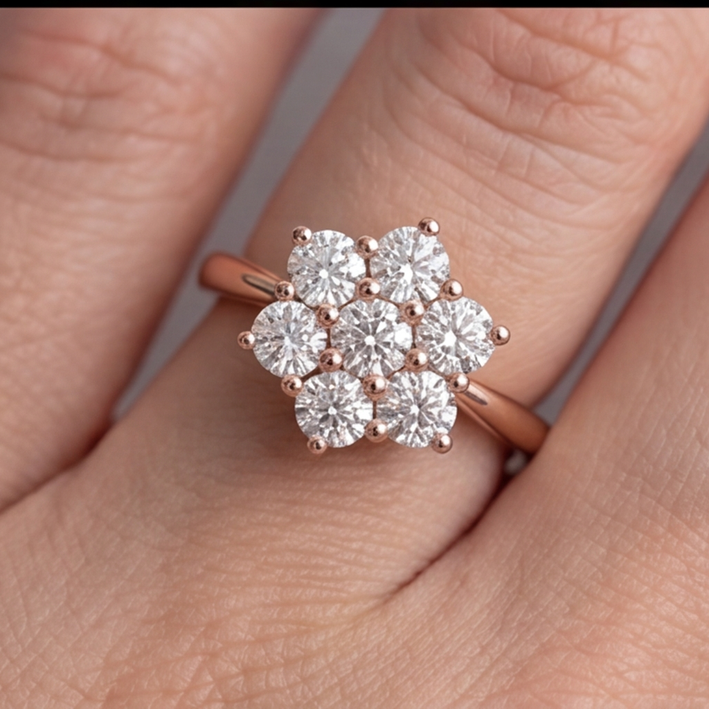 Lab Grown Diamond Cluster Ring 0.30 Ct (VS-EF