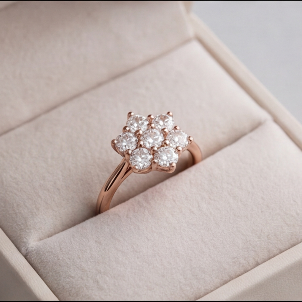 Lab Grown Diamond Cluster Ring 0.30 Ct (VS-EF