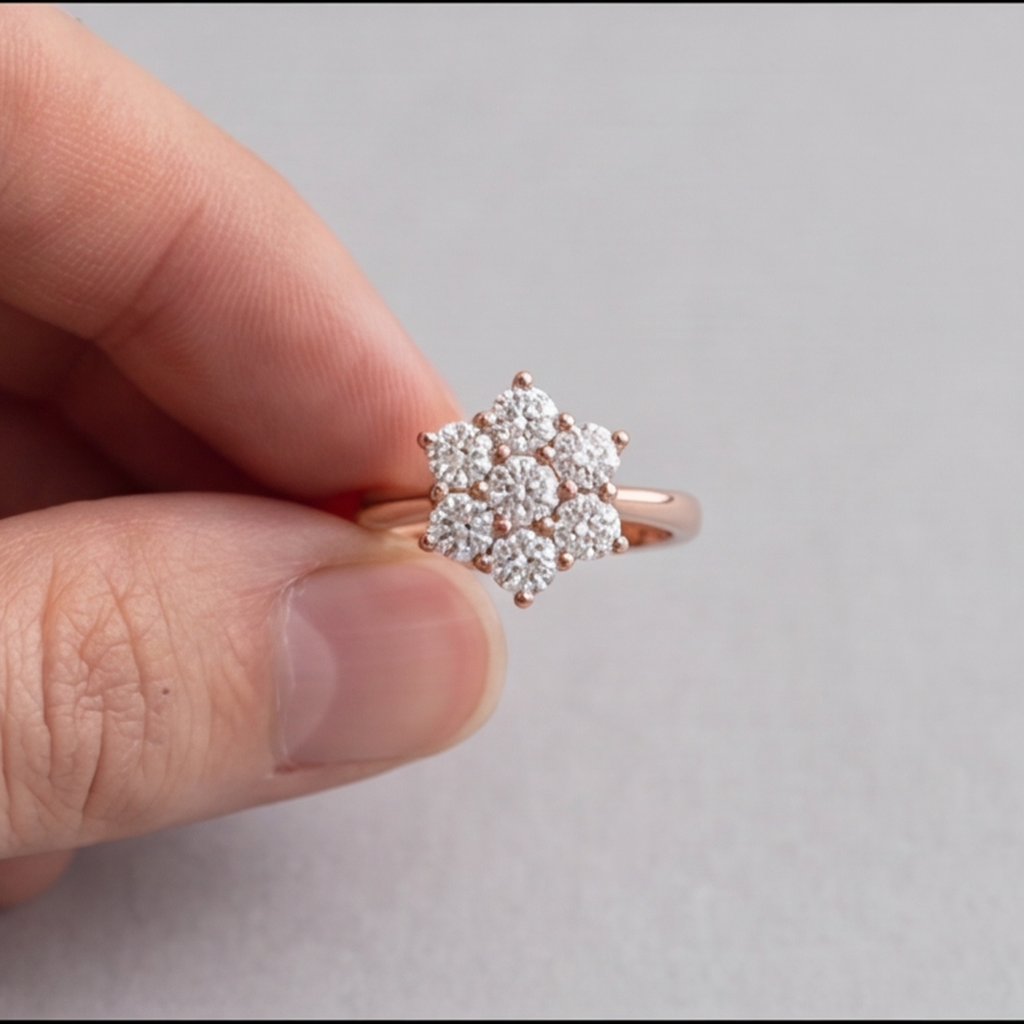 Lab Grown Diamond Cluster Ring 0.30 Ct (VS-EF