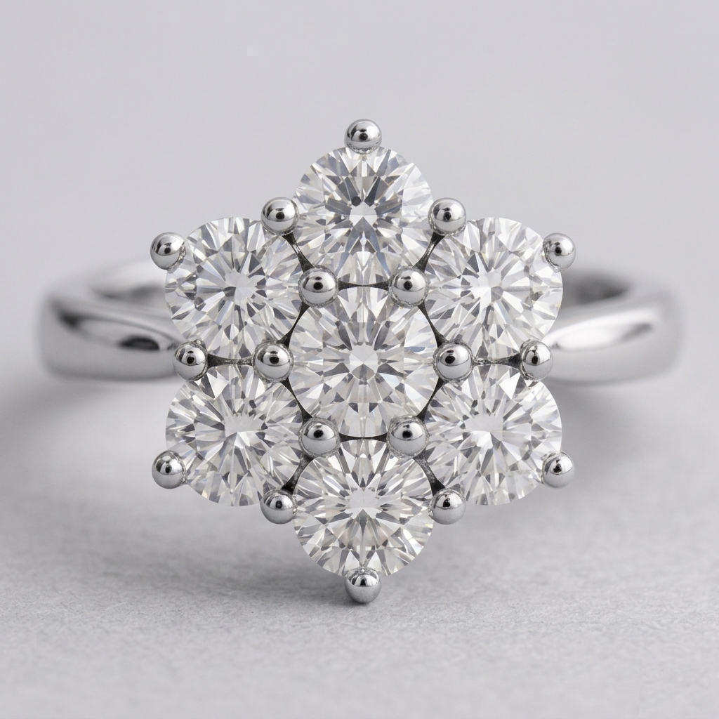 Lab Grown Diamond Cluster Ring 0.30 Ct (VS-EF